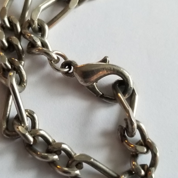Vintage bracelet silver tone chain 8.5" - Picture 2 of 7